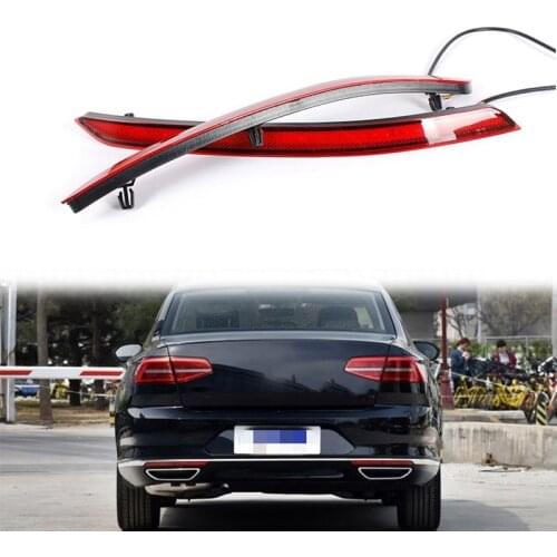 Auto Rear Bumper Light Rear Bumper Reflector Light Rear Brake Light for- Magotan 2018 2019 Car-Styling