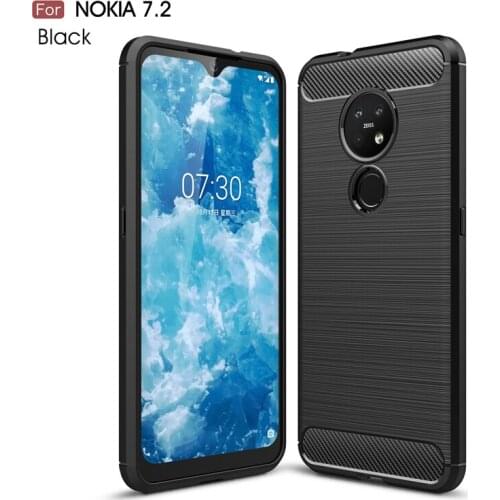For Nokia 7.2 Case Soft TPU Silicone Carbon Fiber Rubber Anti-knock Phone Case For Nokia 7.2 6.2 2.3 Cover For Nokia 7.2