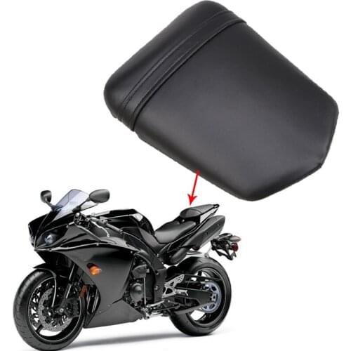 Black Vintage Cafe Racer Seat Cover Leather Motorcycle Rear Passenger Seat Cushion Pillion For Yamaha R1 R104 2004 2005 2006