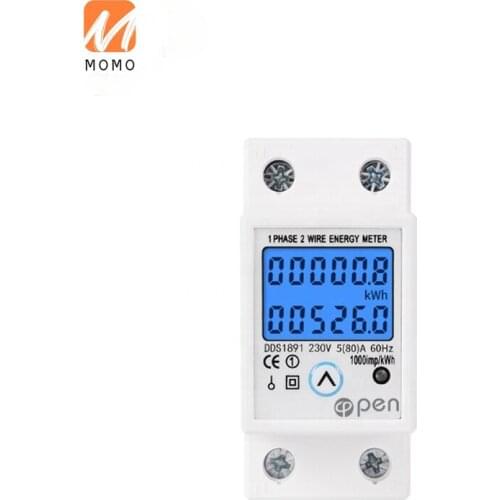 LCD Digital Backlight DIN Rail kwh Meter Energy Saving Wattmeter Electric Power Consumption Meter Multifunctional