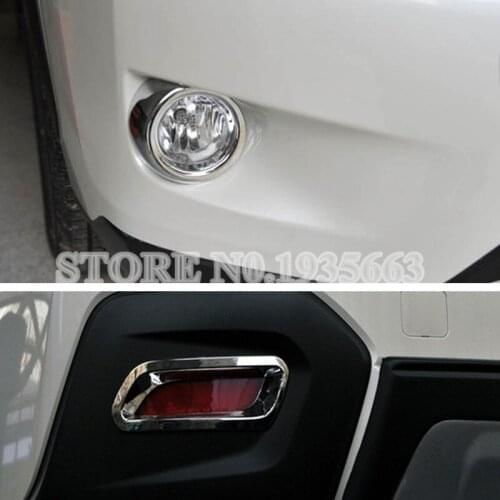 For Subaru XV Crosstrek ABS Chrome Front & Rear Fog Light Cover 2012-2015 4pcs Car Accessories Interior Car Decor Car Trim