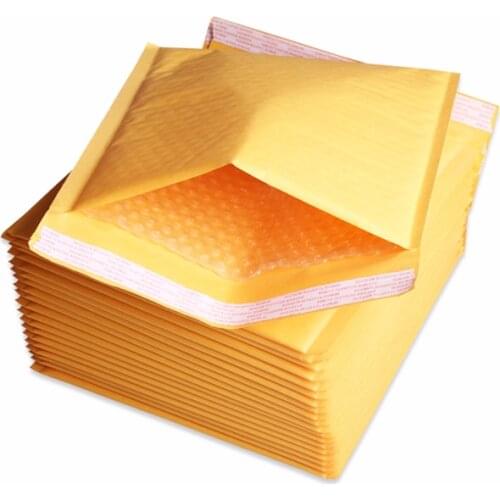 14*20cm(5.5*7.87inch) 10Pcs Yellow Kraft Bubble Envelope Poly Mailer Padded Envelopes Mailing Bags Bulle Gift Bag