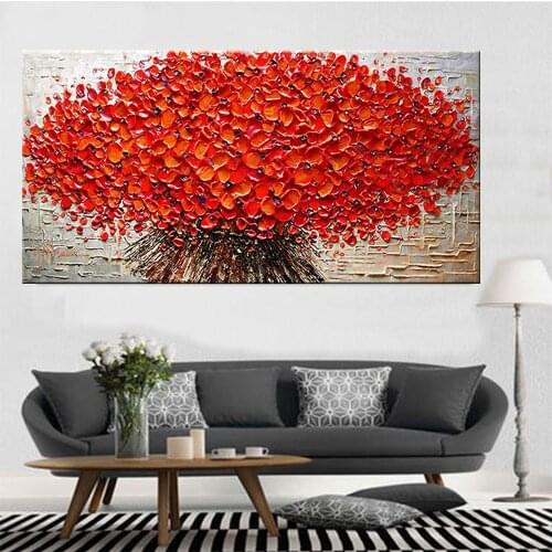 Red Tree Oil painting Canvas Paintings Wall Art Prints Poster Living Room Abstract Decorative Paintings Wall Home Decor