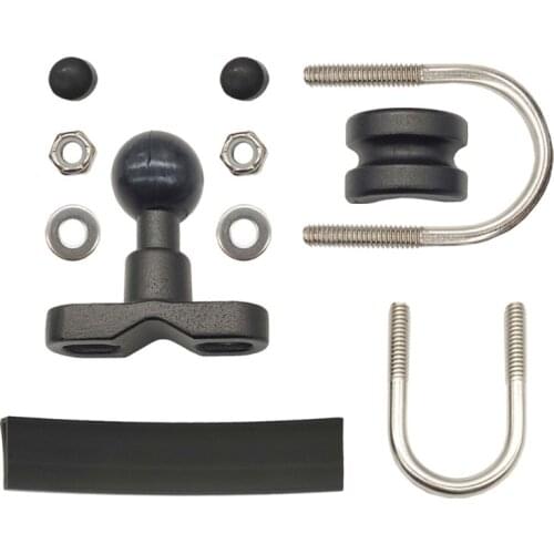 Motorcycle Handlebar Rail Mount U Bolt Mounting Base 1\" Ball Head for Go-pro LX9B