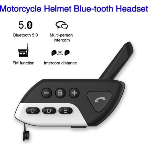Motorcycle Gtoup Intercom M7 800M 5 Riders Helmet Bluetooth 5.0 Moto Headset Interphone FM Noise Reduction Waterproof