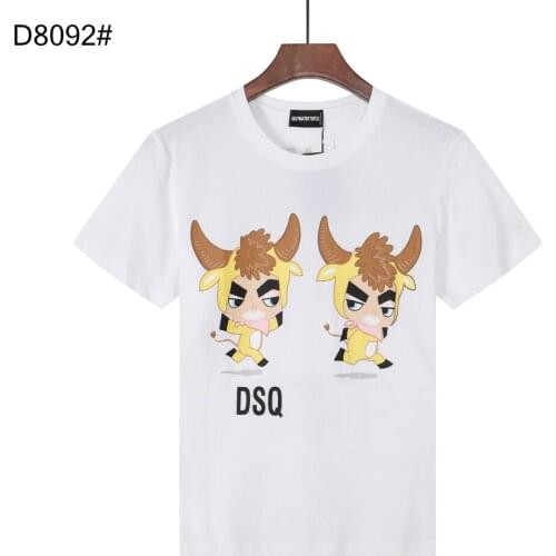 DSQ PHANTOM TURTLE Mens Short Sleeve Logo Series Graphic T-Shirt Men Fashion Print Cotton Tees Breathable Quality Tops D80921