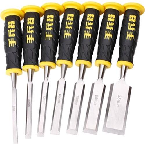 Carpentry Flat Chisel Set Tpr Plastic Fiber Handle DIY Carpenter Woodwork Tools Woodworking Wood Plane Carving Knife