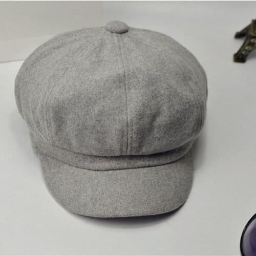 New Female Newsboy Caps Beret Autumn Winter Octagonal Cap Hats Stylish Artist Painter Hats Cute Solid Hats Free Shipping H019