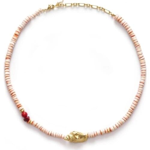 Annilu boho gold color cowrie Shell necklace trendy exquisite cute choker for girls women charm neck accessories colliers femmes