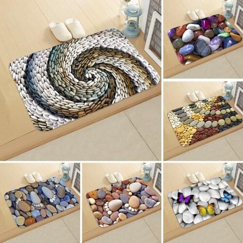 Moss Stone Pavement 3D Digital Printing Floor Carpet Living hoga Bedroom Rug Kitchen Bathroom Mat Anti-skid Sponge Floor Mat Set