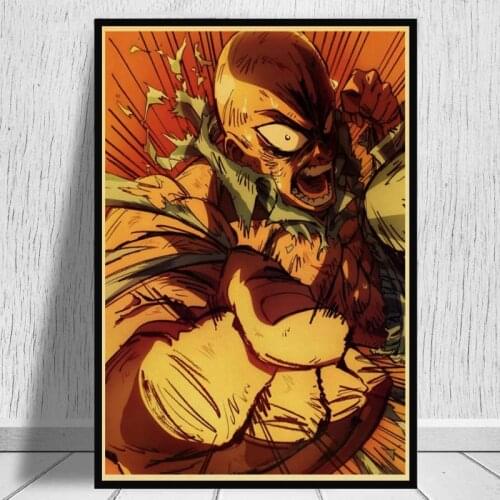 Japanese Anime One Punch Man Poster Retro Poster Wall Stickers Vintage Poster Prints For Bar And Home Decor