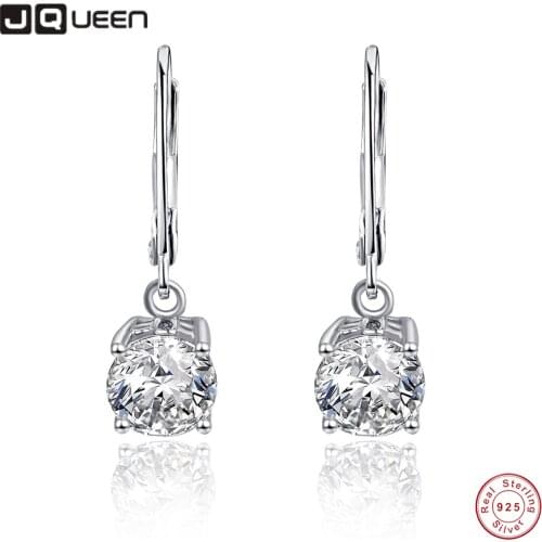 925 Silver Earrings Wedding 6.0mm1.4ct Round Zircon Diamond Earrings Ear Studs for Wedding Engagement Party