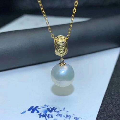 Shilovem 18k yellow gold Natural freshwater pearls pendants fine Jewelry women trendy plant no necklace gift new mymz9.5-10001zz