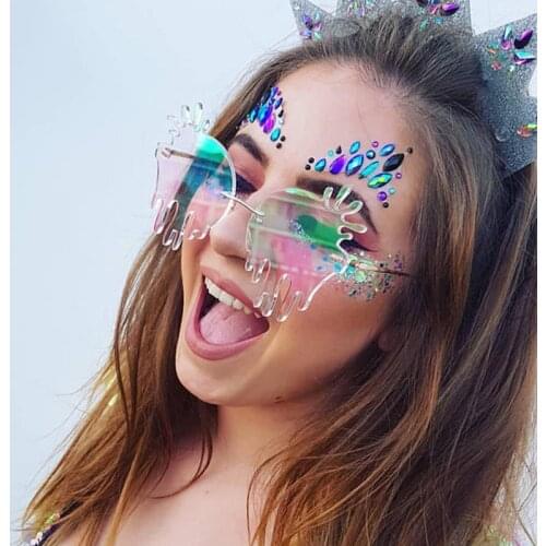 2020 Vintage Punk Sunglasses Women Colorful Eyewear Rimless Carter Glasses Unique Luxury Tears Shape Sun Glasses Men UV400 Gafas