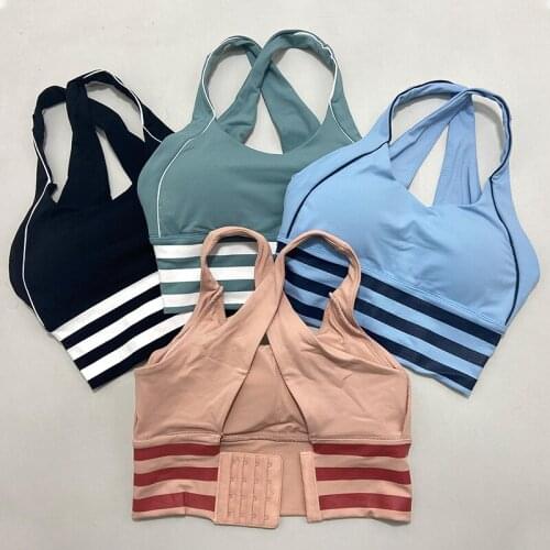 Sports Bra Cup Breathable Top Shockproof Cross Back Push Up Workout Bra Women Gym Running Overlapping Yoga Fitness Bra