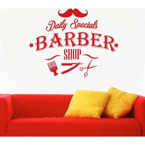 Barber Shop Sticker Customized Chop Bread Decal Posters Vinyl Wall Art Decor Windows Decoration Haircut Shavers Decals