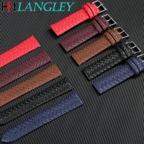 Woven Pattern Strap Leather Watch Band Belt 8/10/12/14/16/18/20/22/24 Mm Width Wristband Colorful Woven Strap PU Leather Strap