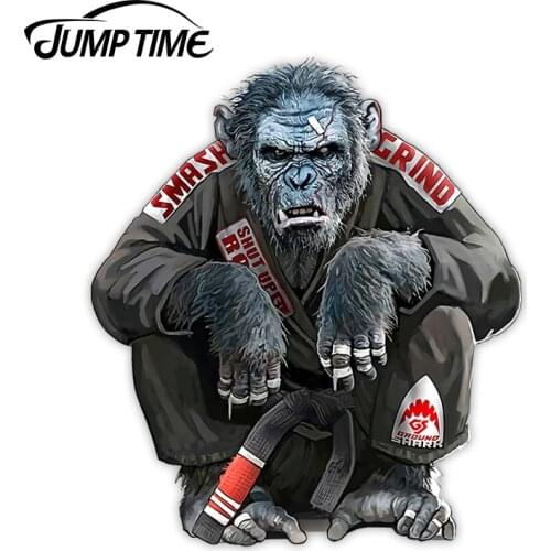Jump Time 13cm x 11.3cm for The Gentle Art of Jiu Jitsu Chimp Vinyl Car Stickers SUV Fine Window Decal Custom Printing Decor