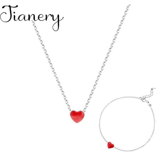 Boho Jewelry Sets Fashion Long Chains Red Heart Necklaces Bracelets for Lady Wedding Bridal 2020