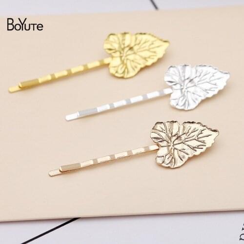 BoYuTe (20 Pieces/Lot) 20*27MM Alloy Tree Leaf Hair Pins Fashion Women Jewelry Accessories Wholesale