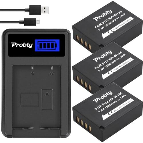 NP-W126 Battery + charger for Fujifilm HS50EXR X-T20 T10 X100F H1X-A5 X-A3 A1 E1 FinePix HS50EXR HS35EXR HS33EXR HS30EXR