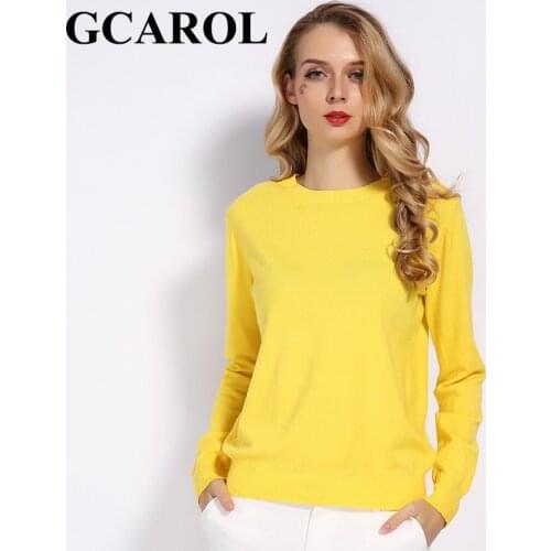 GCAROL Women Candy Knit Jumper Women 30% Wool Slim Sweater Spring Autumn WInter Soft Stretch Render Knit Pullover Knitwear S-3XL