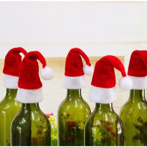 1PC Christmas Caps Table Knife Spoon Fork Bags Dust Cover Tableware Pocket For Home Decoration