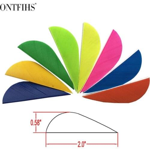 100Pcs 2'' Archery Fletches Feather 2inch Parabolic Natural Turkey Feathers Arrow Fletching For Hunting shooting