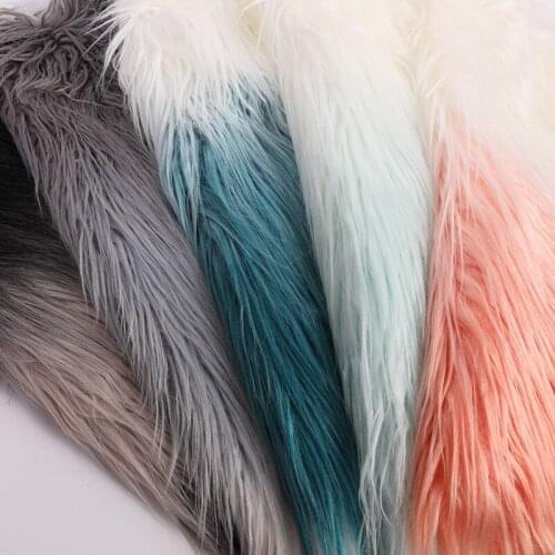 160*100cm High grade Two-color gradient plush faux fox fur fabric for winter coat vest Fur collar toy fur tissu telas