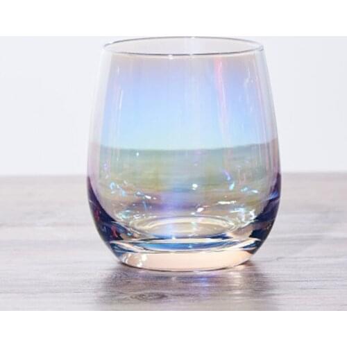 2 Pcs/lot rainbow style multicolor home morning water glass cups Whiskey shot beer drinking glass GLA-36