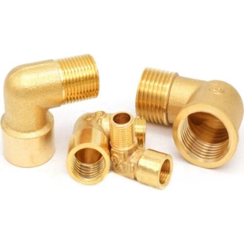 2000 pieces freeshipment 1/4" Female x Male Thread 90 Deg Brass Elbow Pipe Fitting Connector Coupler For Water Fuel adapter