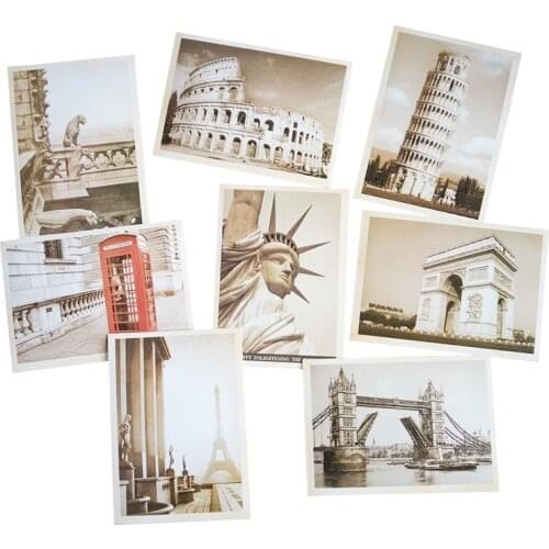 32 Pcs/lot Classical Famous Europe Building Vintage Style Memory Postcard Set Greeting Cards Gift Cards Christmas Postcards