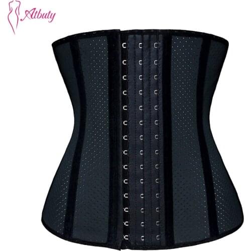 Atbuty Latex Waist Trainer Breathable Cincher Corset Slim Bodysuit Workout Girdles Body Shaper Tummy Control Belt for Women