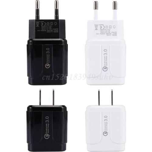 Quick Charge 3.0 USB 18W Wall Charger Fast Charging Adapter for Sony LG HTC ZTE Lenovo Moto Nokia Samsung Galaxy Smart Phones