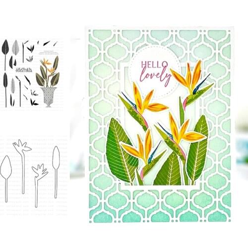 Floral Paradise Cutting Dies And Stamps Scrapbook Diary Decoration Stencil Embossing Template DIY Greeting Card Handmade 2021