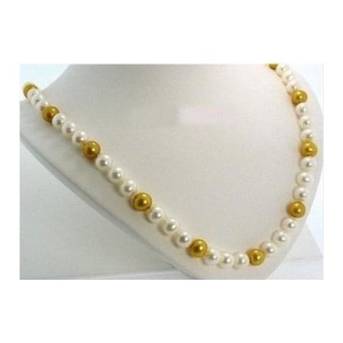 Elegant9-11mm natural south sea white gold pearl necklace 18" KKK
