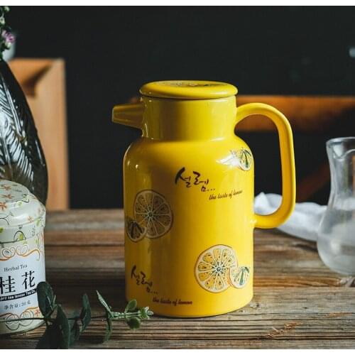 Ceramic household cold kettle large capacity heat-resistant high-temperature explosion-proof cool white open kettle LB40810