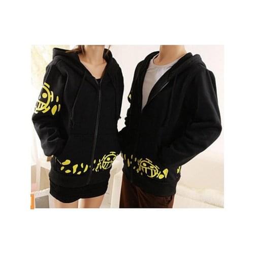 Hot Sale Japanese Anime Cosplay Clothes One Piece Trafalgar Law Cosplay Costume Black Trafalgar Law Hoodie Jackets Coat