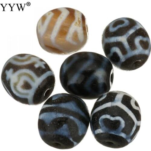 New 10PCs/Lot Natural Tibetan Dzi Beads Round 16mm Natural Loose Stone Beads for DIY Buddhism Bracelet Necklace Jewelry Making