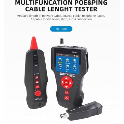 Noyafa NF-8601 Multi-functional Network Line Tracker LCD Cable length Tester Breakpoint Tester PING POE and Cross-talk Function