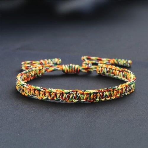Variegated Thread Rope Braided Bracelet String Woven Women Men Bracelets Bangles Adjustable Lucky Wristband Family Jewelry Gift