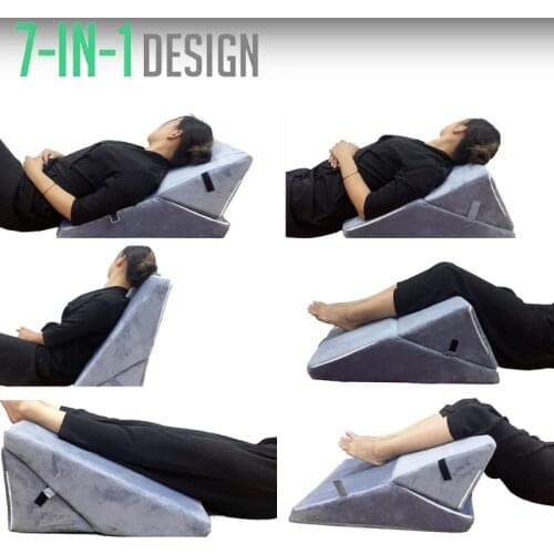 Wedge Pillow Bed Incline Cushion for Sleeping Side Body Positioner Bed Support Pillow Memory Foam for Back Triangle Legs Back