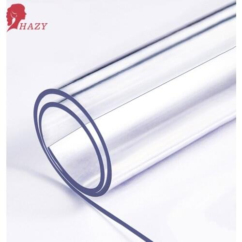HAZY 2mm PVC Tablecloth Transparent Table Cloth Waterproof PVC Dining Table Cover Mat Soft Glass Cloth for Rectangular Table