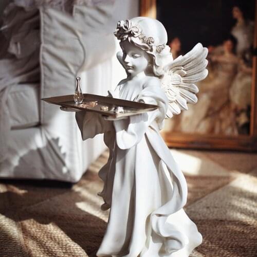 Retro Alice Goddess Statue Large 68cm Floor Small Table Ornament Decoration With Tray Home Decoration Furnishing Gifts