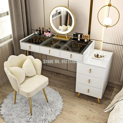Nordic makeup stool light luxury dressing table net red backrest chair girl cute bedroom modern minimalist ins style