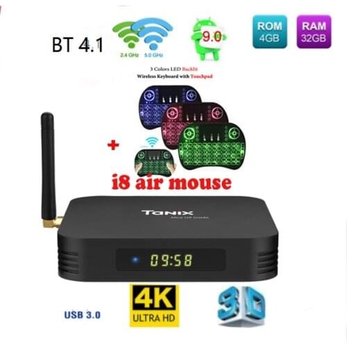 Tanix TX6 Smart Android 9.0 TV BOX 4G 32/64 Allwinner H6 Quad core 2.4G+5G Dual Wifi BT 4.1 Set Top Box 4K H.265 Media Player