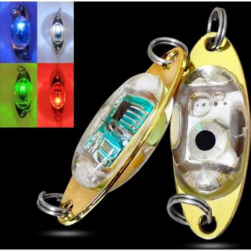 WALK FISH 1Pcs Fishing Bait Night Light Metal Lure Underwater Deep Drop 5 cm 10g LED Flash Lamp Luminous Lure Accessories