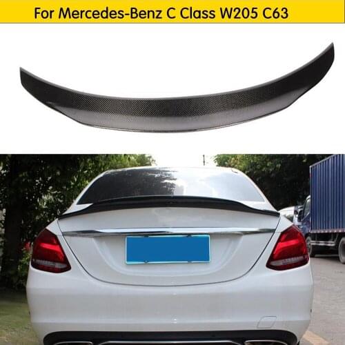 Carbon Fiber Rear Trunk Lip Wing Boot Spoiler For Mercedes-Benz C Class W205 C63 2016-17 Coupe 2 Door & Sedan 4 Door
