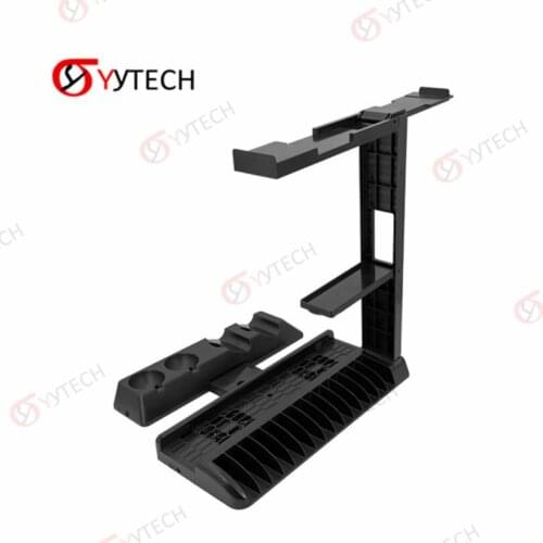 YYTECH Multifunctional Controller Charging Dock Station Stand with Disc Storage for PS4 Slim Pro PSVR PS Move