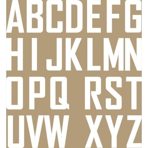 1pc white Letter Iron On Transfer For Clothes Heat Transfer letter patch Vinyl Thermal Alphabet Sticker Brand Badge Patch